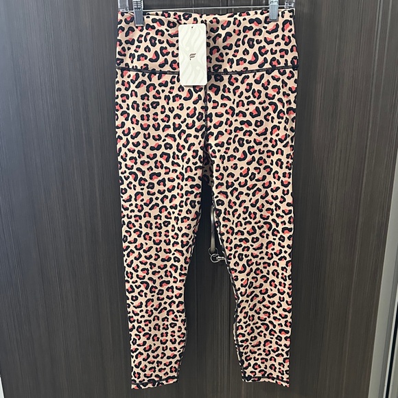 Fabletics Pants - Fabletics Women's Leopard Print Leggings - Pink and Black
